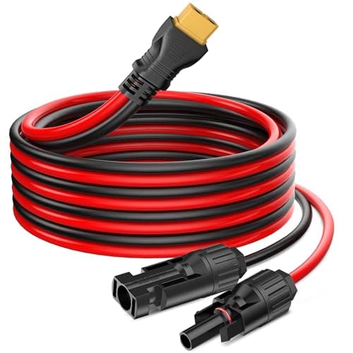 PixelMan Solar Panel Plug to XT60 Charge Cable, 10AWG Connector with Upgraded Adapter, Extension Cable (3.2 Ft)