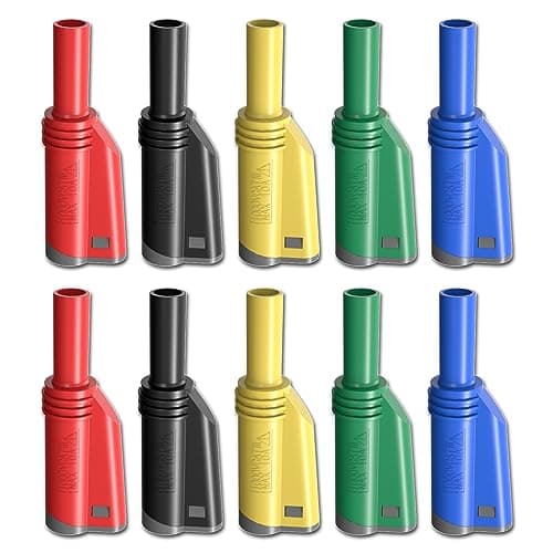 Goupchn 4mm Stackable Shrouded Banana Plugs Safety Fully Insulated Solderless Screw Fixation DIY Connectors 5 Colors