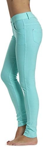 Prolific Health Women's Jean Look Jeggings Tights Slimming Many Colors Spandex Leggings Pants S-XXXL (XX-Large, Turquoise)