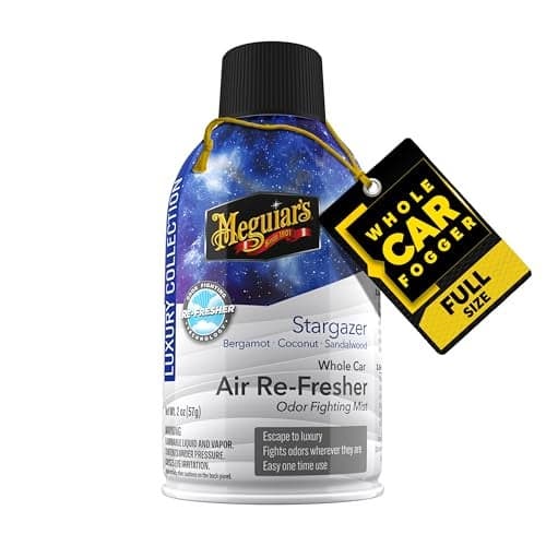 Meguiars Car Air Refresher Odor Fighting MistStargazer LongLasting Car Air Freshener Fights Strong and Unwanted Vehicle Smells while Refreshing Interiors with a Refreshing Scent 2 oz Aerosol