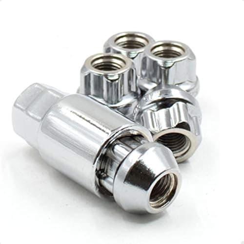 Wheel Accessories Parts 5 Locks Key 1220 Thread Open End 083 Long Locking Wheel Lug Nuts Lock Chrome Dual Hex Key 1316 and 34 Hex Fits Mosts Jeep 1985 to 2018