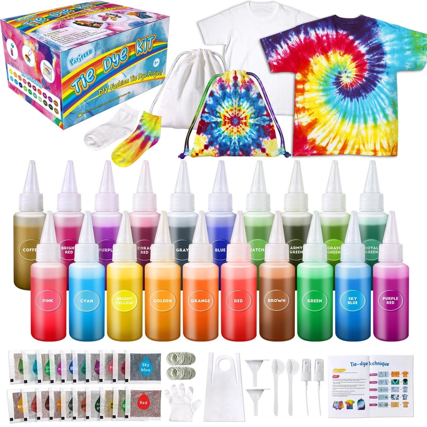 Tie Dye Kit for Kids Adults Arts and Crafts Toy for Girls Boys Ages 612 Fabric Tye Dye Craft Kits 20 Colours Birthday Christmas Gifts for Kids 3 4 5 6 7 8 9 10