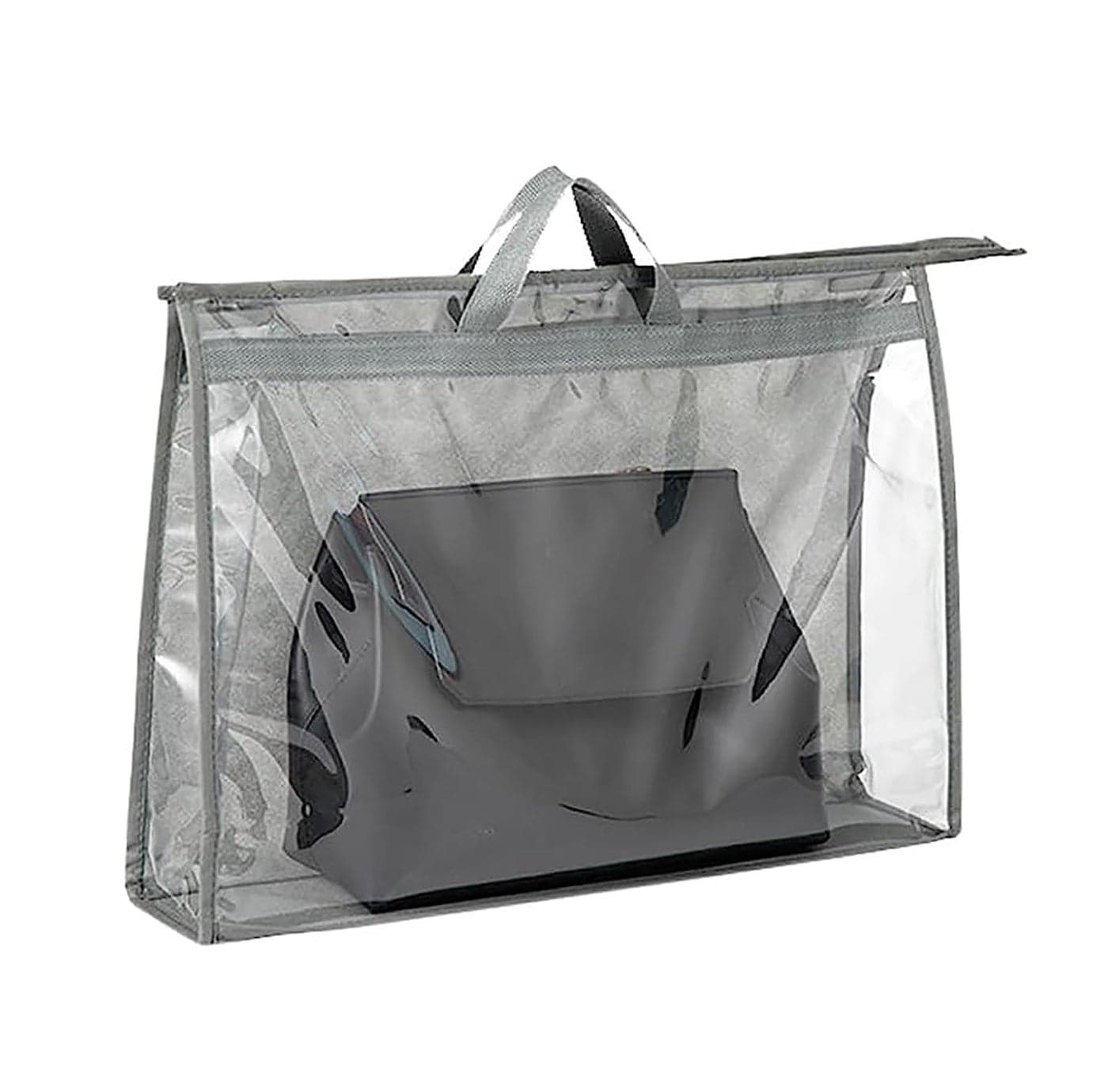 House of Quirk PVC Handbag Storage, Anti-Dust Handbag Storage Bag for Handbag Organizer Transparent with Zipper Closure, Hanging Handbag Organizer (XXL, Grey), 29cm, 19cm