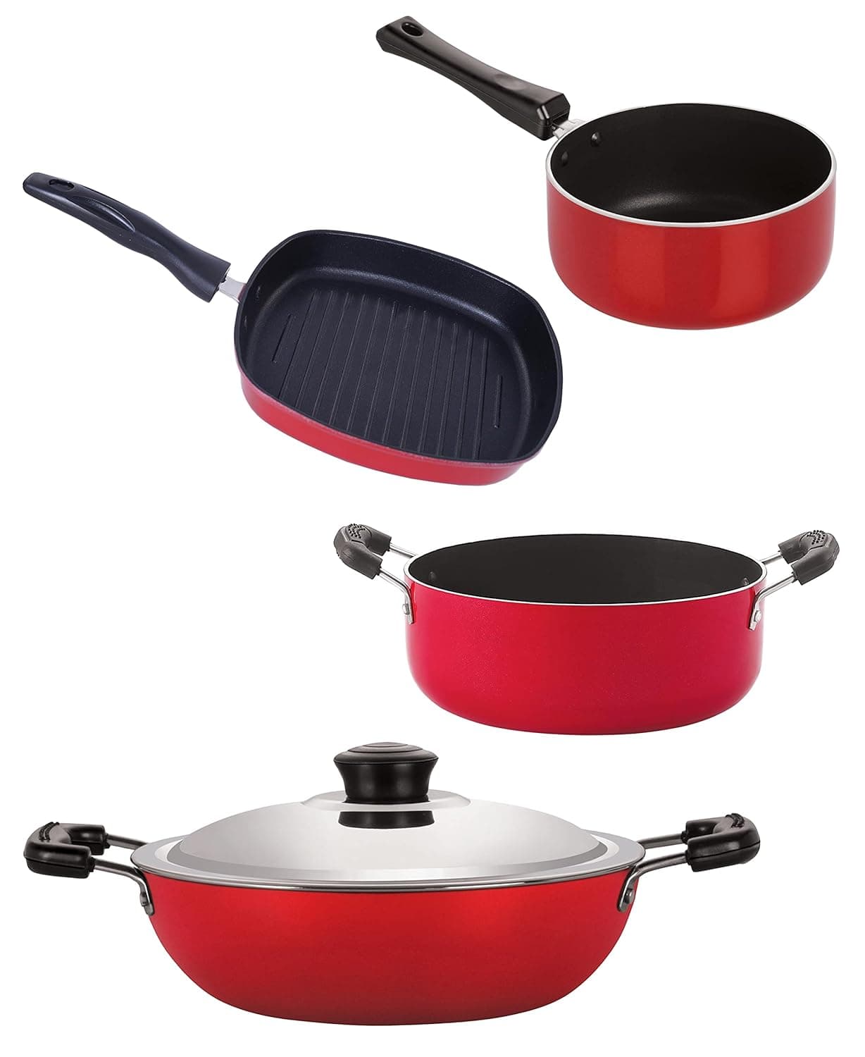 Nirlon Non Stick Aluminium Gift Set of 4Piece with Bakelite Handle DKDJ_SPB_GP245_CS24