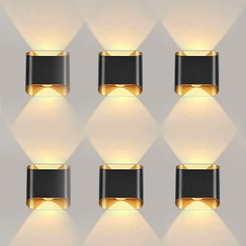 Gesto 2W Waterproof Led Wall Light for Home Decoration – Up Down 2-Way LED Wall Lamp | IP65 Outdoor Fancy Wall Lights for Balcony,Gate,Elevation,Garden,Patio | Decorative Wall Mount Light -Pack of 6