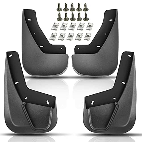 YHTAUTO Set of 4 Mud Flaps Splash Guards Accessories Replacement for Cadillac Escalade 2007-2014 Chevrolet Tahoe GMC Yukon Sport Utility, Front and Rear LH RH, Black