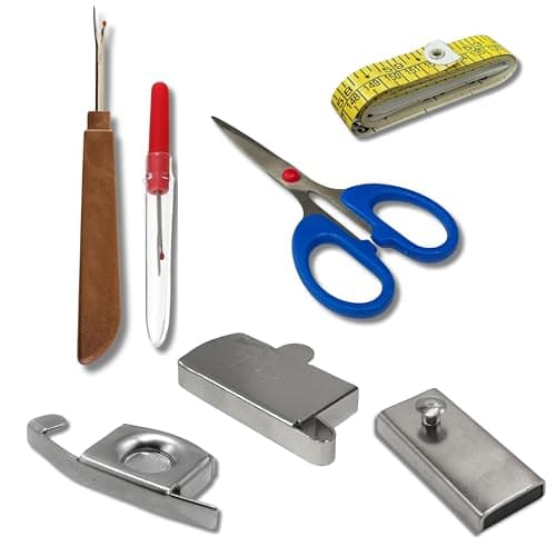 ZENITH Magnetic Seam Guide Set, MG 1+MG 20 L+ G30 Magnetic Seam Guide Hemmer, 2 Seam Rippers, Measuring Tape, 5 inches Scissors Sewing Machine Accssories Kit for Tailoring,Stitching, DIY Crafts . (MG 1+MG 20 L+ G30 Magnetic Seam Guide KIt)