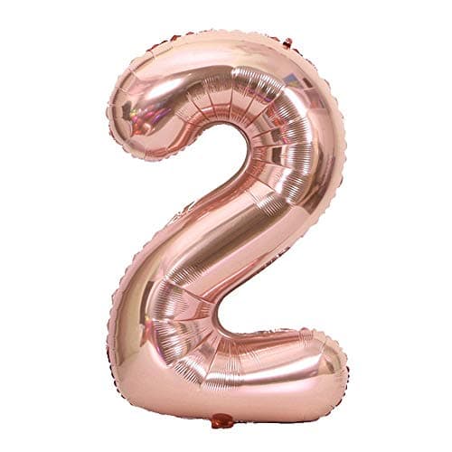 Tellpet Rose Gold Number 2 Balloon 40 Inch