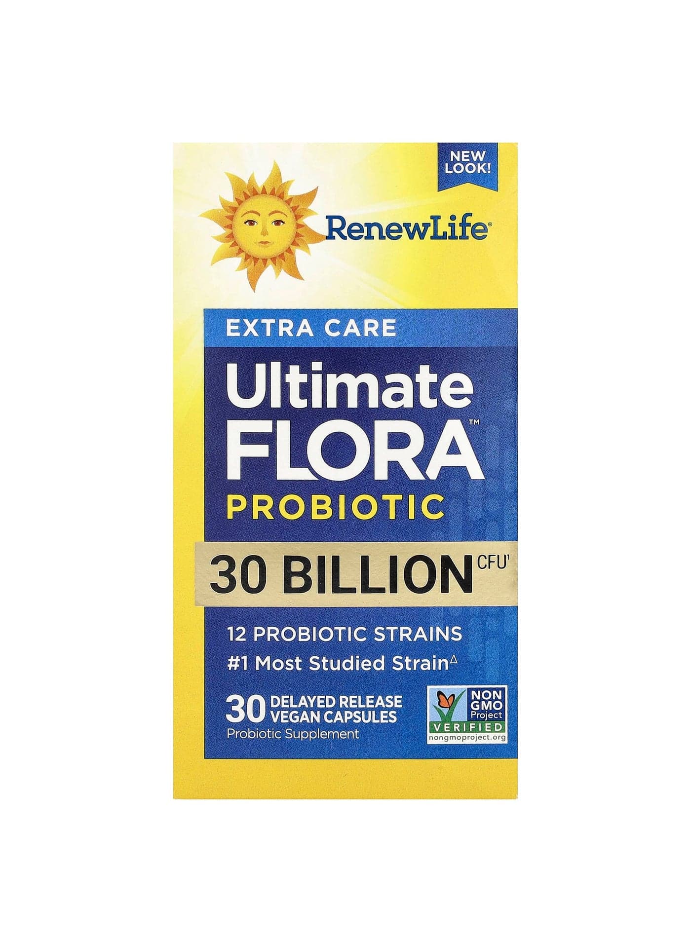 Extra Care Ultimate Flora™ Probiotic , 30 Billion CFU, 30 Delayed Release Vegan Capsules