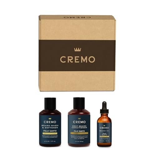Cremo Palo Santo 2n1 Beard Wash Softener Deep Conditioner Oil Set for Medium to Long Beards