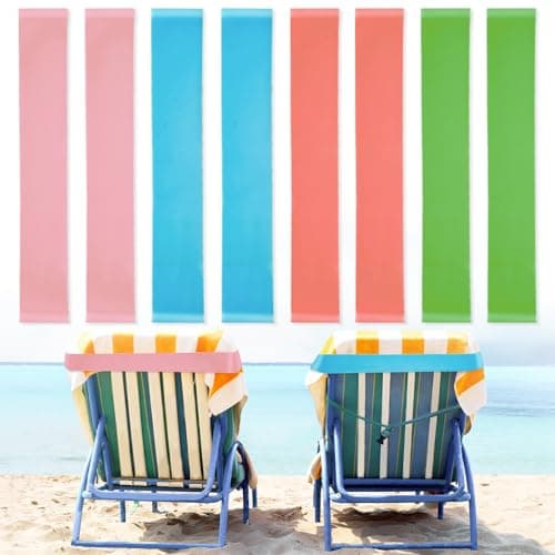 BlissfulBlend 8 Pack Towel Bands with Stretch Rubber Towel Bands for Cruise Chairs, Beach and Cruise Accessories Perfect Alternatives for Beach Clips