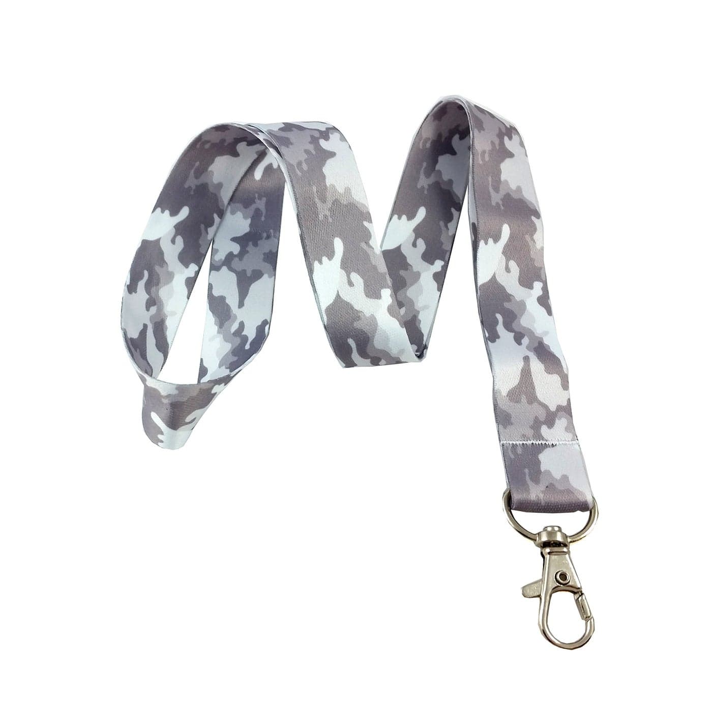 Gray Camouflage Camo Print Lanyard Key Chain Id Badge Holder