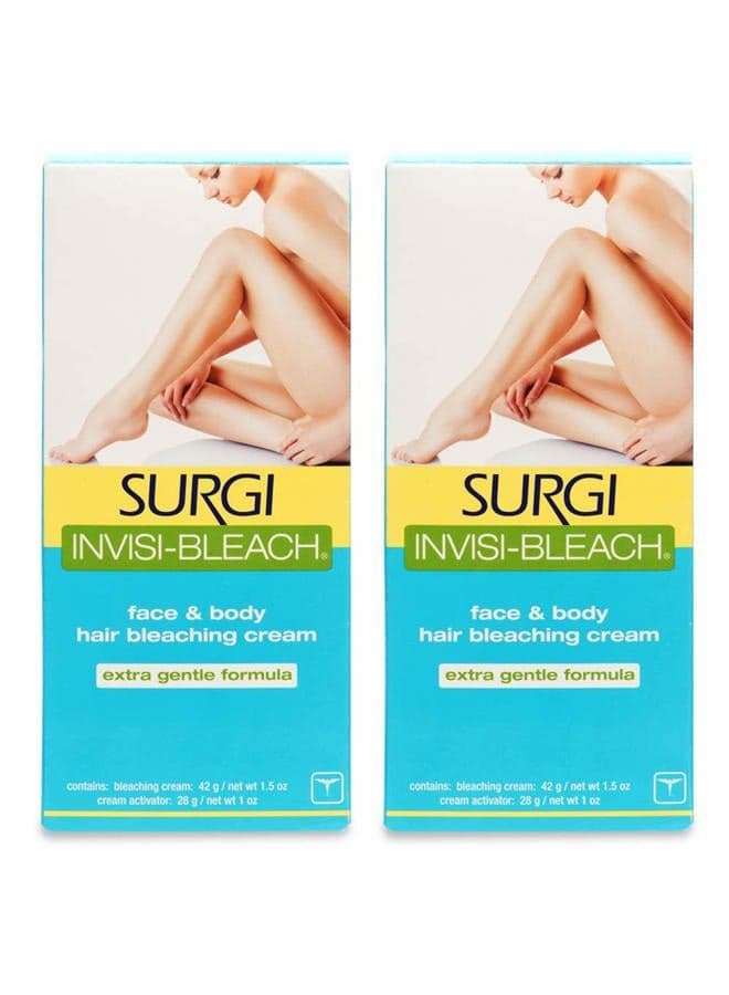 Surgi Invisi-Bleach Face & Body Hair Bleaching Cream 1.5 oz (Pack of 2)