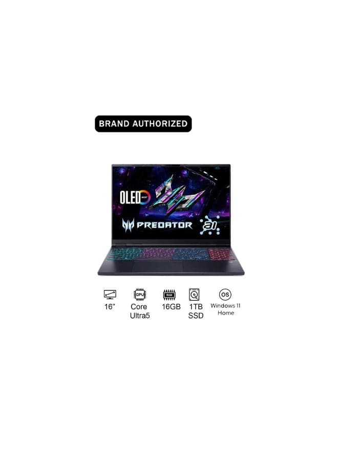 (Upgraded Version) Predator Helios Neo 16 Gaming Laptop 14th Gen Intel Core Ultra 9-275HX 24 Cores Upto 5.4GHz/16GB DDR5 6400MHz/1TB SSD/8GB NVIDIA®GeForce®RTX 5060/16" WQXGA IPS 180Hz/W11/ English Obsidian Black
