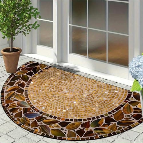 SHOPVILLA Welcome Door Mat/Floor Mats | Super Anti Skid Super Absorbent Carpet Mats | Rugs for Home Kitchen Office | Polyester Door Mats for Home/Bathroom/Bedroom/Kitchen 80x50cm (Leaf)