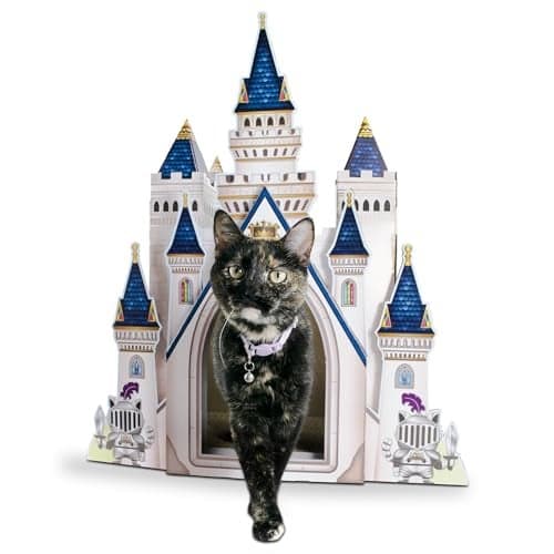 HappyCat Castle Cat Scratcher House Royal Cardboard Cat Playhouse with MultiLevel Design Spacious Interior Perfect Scratcher for Indoor Cats
