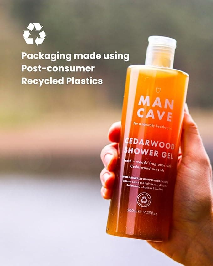 ManCave Sea Salt Shower Gel for Men Coastal Aroma with Sea Fennel Cypress and Bergamot Sulphate and Paraben Free Natural Vegan Cruelty Free 500 ml