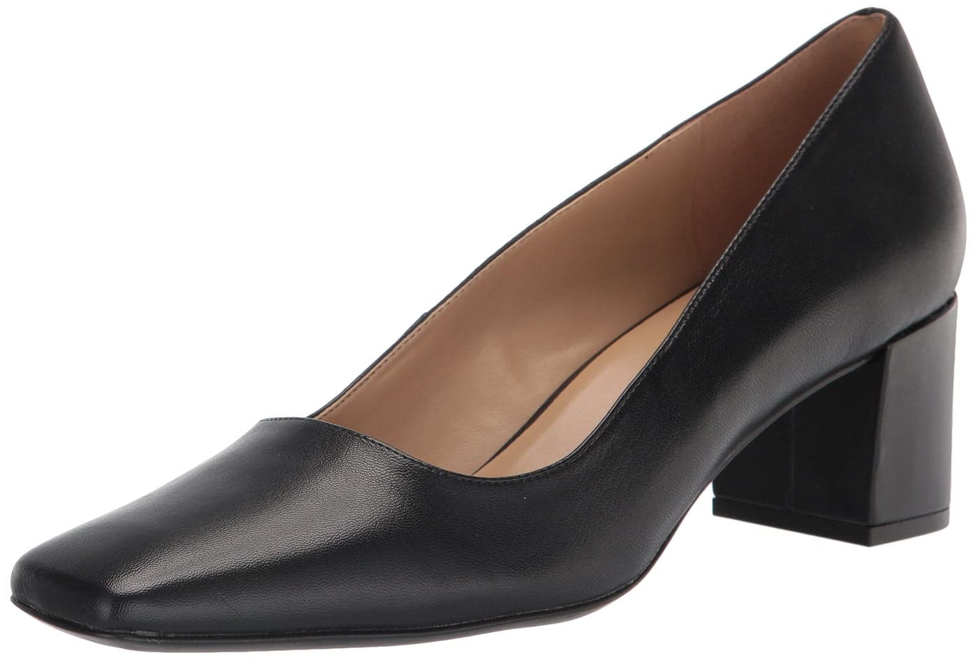 Naturalizer Womens Karina Low Block Heel Square Toe PumpBlack Leather8
