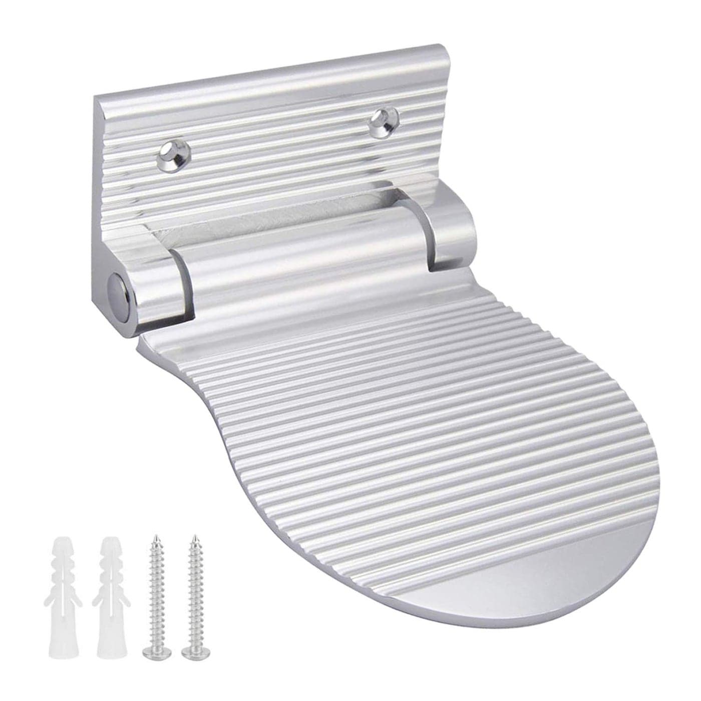 Shower Foot Rest Shaving Washing Foot Rest Heavy Duty Aluminum Alloy Shaving Shelf FoldUp Shower Foot Rest for Shaving Legs Shower Combo Set Silvery