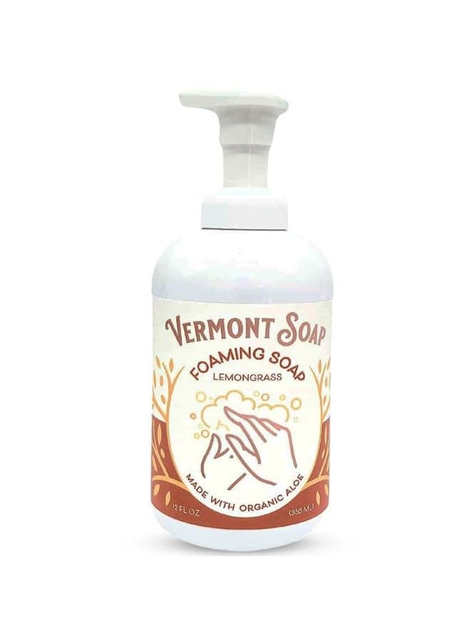 Organic Lemongrass Zen Foaming Hand Soap - Natural Moisturizing Soap for Dry Skin - Fragrance Free Liquid Bathroom Hand Soap Dispenser - Lemongrass Zen - 12 oz