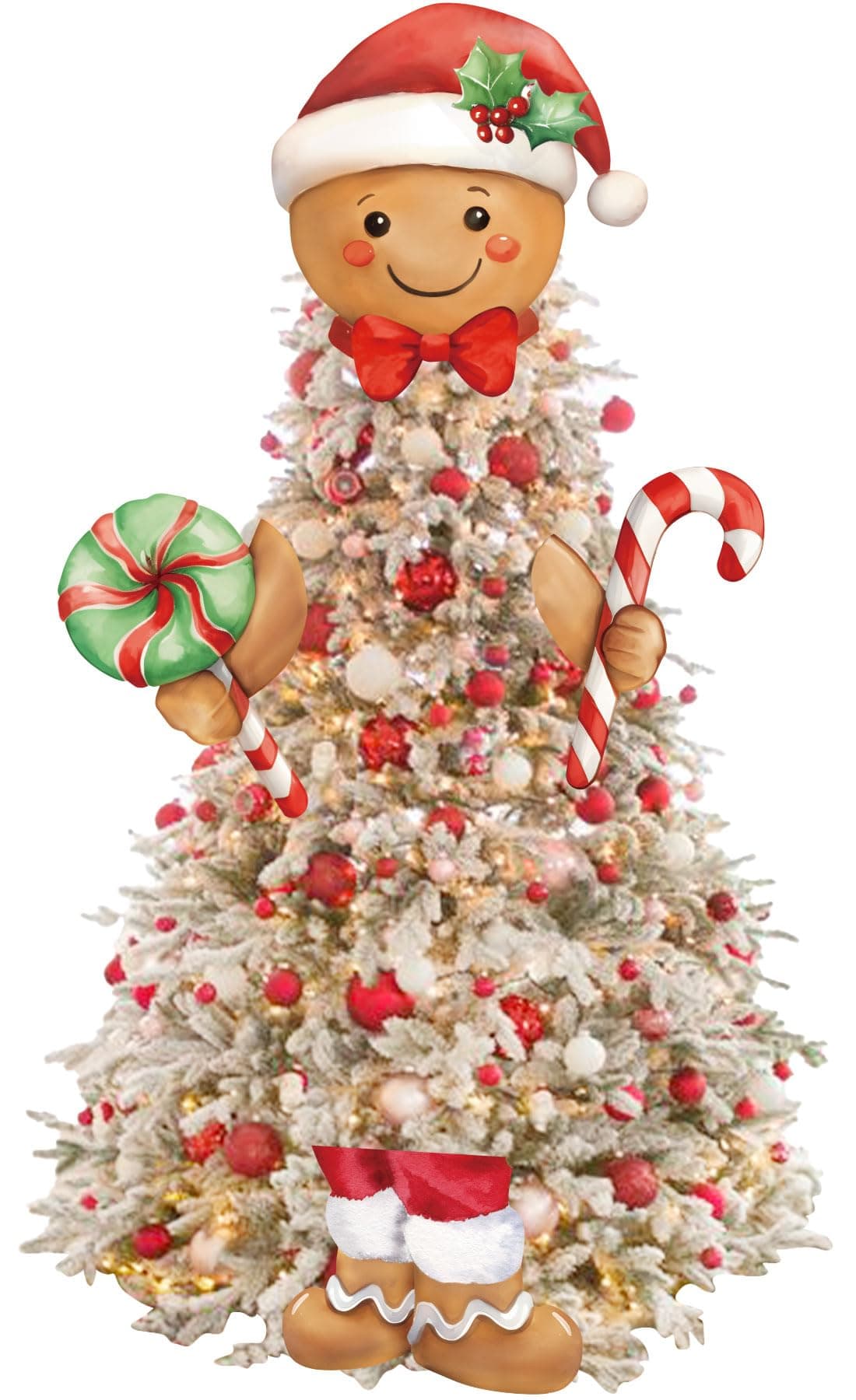 Vloso Gingerbread Christmas Tree Topper Gingerbread Decor for Christmas Tree