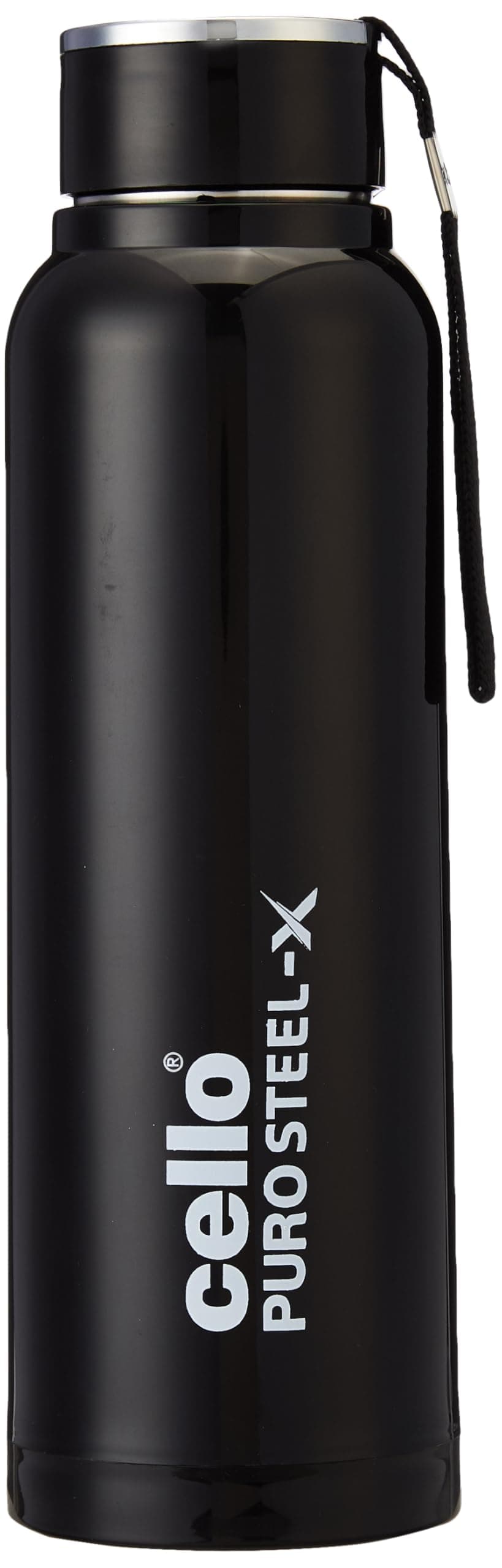 Cello Puro Steel-X Benz 1200 Inner Steel Insulated Water Bottle 970ml, Black | ISI Certified, BPA Free, Leakproof | Sturdy & Durable | Ideal for Office, College, Gym, Cycling, Camping & Outdoor Sports