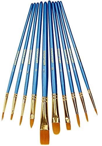 Artlicious Paint Brushes Acrylic Set and Detail Paint Brushes for Kids Use with Craft Watercolor Oil Face Art Washable Miniature Detailing and Rock Painting