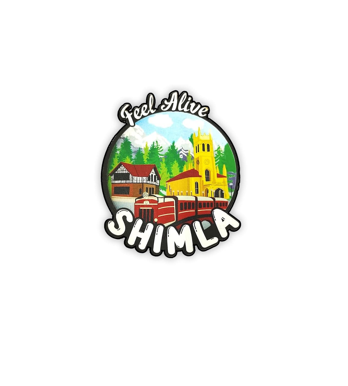Gift Me Bazar Shimla Hill Station Fridge Magnet | Indian Souvenir Gift Items | Gift for Travels | Decorative Magnet for Kitchen, Refrigerator Door, Home Decor