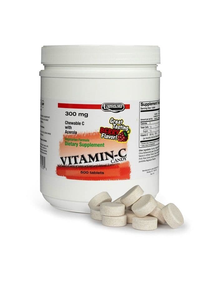 Chewable Vitamin C Candy 300 Mg. Great Tasting Berry Flavor - 500 CHW