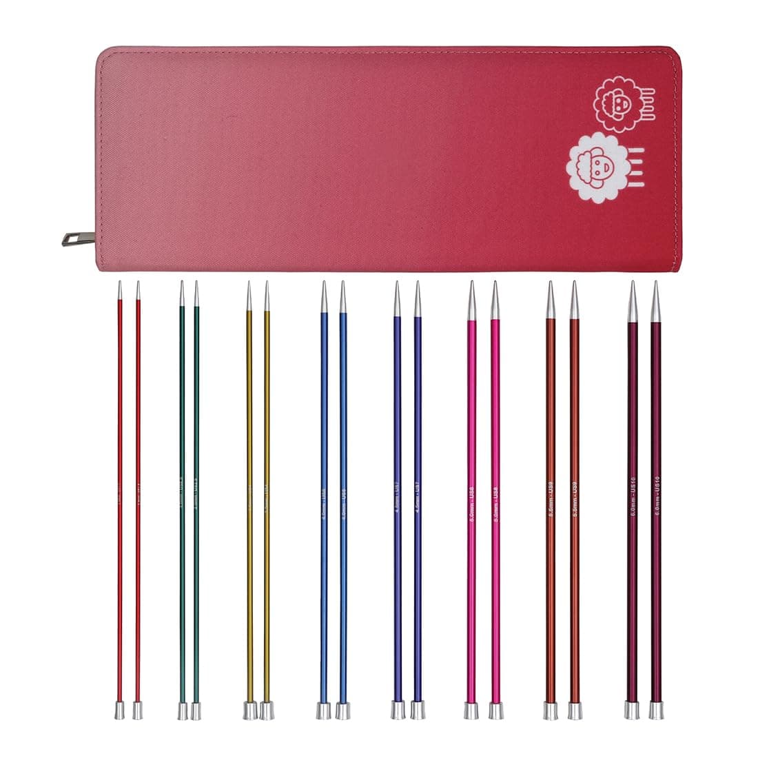 KnitPro Zing Deluxe Single Pointed Needle Set 12 30cm 8 Sizes 25mm to 6mm
