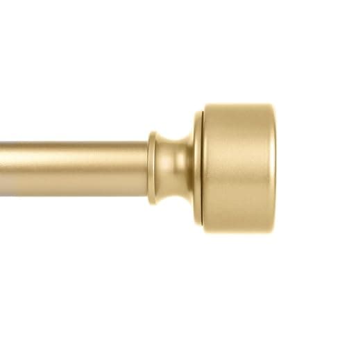 Gold Curtain Rods for Windows 28 to 48 Inch(2.3-4ft), 1 Inch Diameter Heavy Duty Curtain Rod, Adjustable Decorative Drapery Poles 18-45", Brass Gold