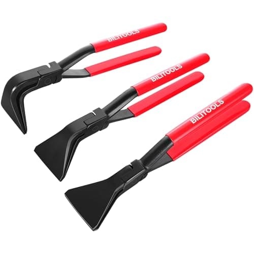 BILITOOLS 3-Piece Hand Seamer Sheet Metal Tools, Sheet Metal Bending Pliers Set Straight, 45° & 90° Bending Tool Comfort with Grip Handle