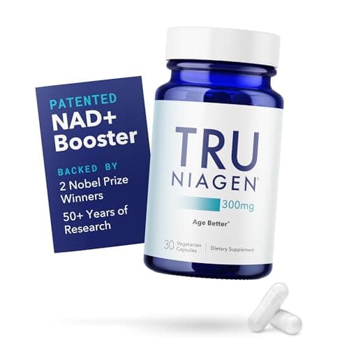 TRU NIAGEN Patented NAD Supplement for Anti Aging and Cell Regeneration 300 mg Niagen 30 Servings Supports Cellular Energy Brain Muscle Nicotinamide Riboside NR Take 1 Daily 1 Bottle