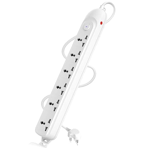 Cablet Extension Board 1500W 6A | 6 Universal Multi Plug Sockets with Surge Protector, Overload Protection, 4.5M Heavy Duty Cord, LED Indicator Master Switch, Spike Guard Power Strip for Home & Office