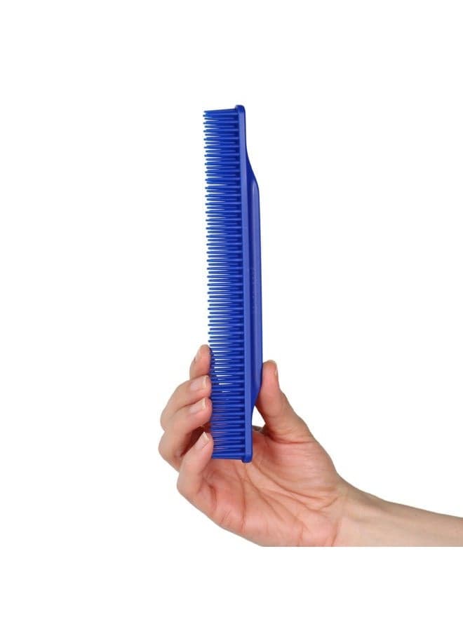 3-Row Detangling Comb, Wide Tooth Curl Defining Brush, Perfect for Curly Hair Stylists, Made in USA, Royal Blue, 1 Piece (#70)
