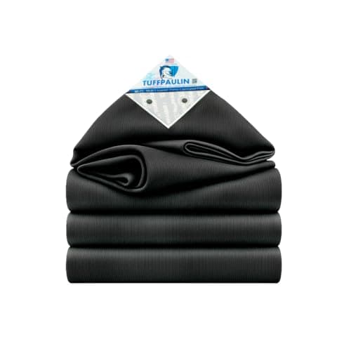 TUFFPAULIN Plastic 15Ft X 9Ft 120 Gsm Black Tarpaulin Tirpal Tadpatri Tharpai Thadika, Extra Strong, Reinforced Eyelets, Uv Resistant, 100% Waterproof Virgin, 6 Layer Mlcl 3D Rib Technology-1 No.