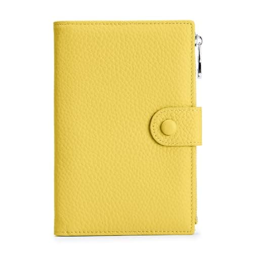 Leather Passport Holder for Women Slim RFID Blocking Travel Wallet Compact Passport Wallet with Zippered Coins Pocket and SIM Slots Ladies Passport Cover Case