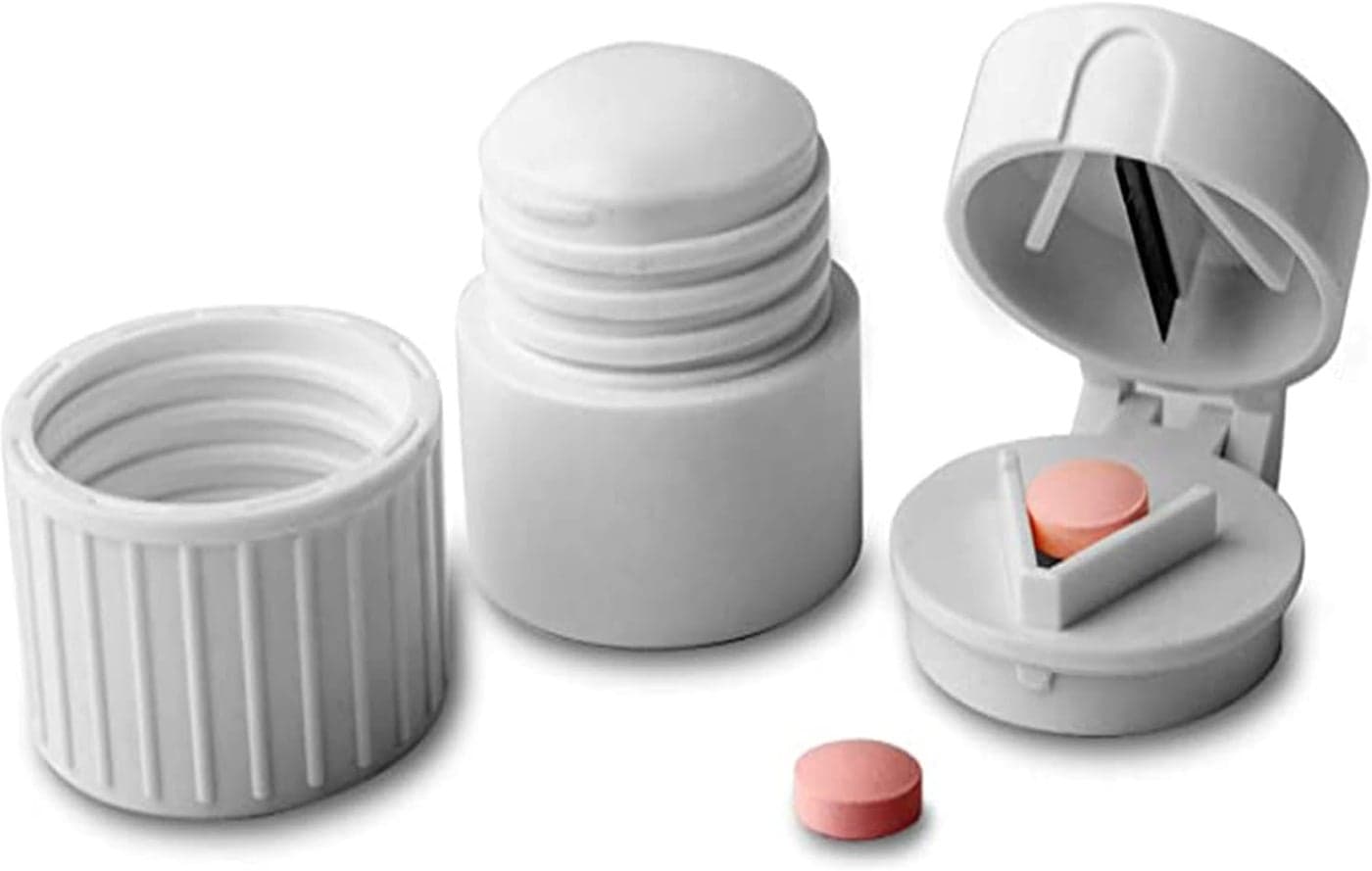 Rehabilitation Advantage 4-in-1 Pill Cutter, Crusher, Storage Container, and Water Cup