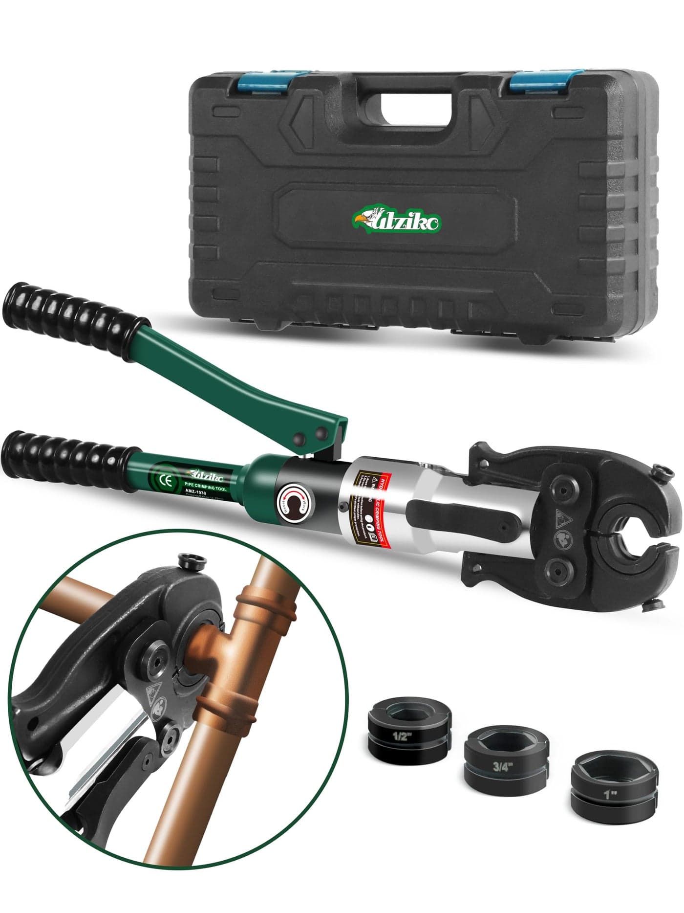 UTZIKO Copper Tube Fitting Crimping Tool ProPress Pipe Press with 12 34 and 1 Jaw