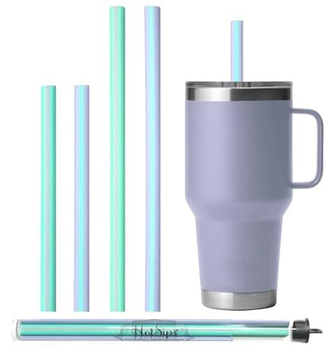 HotSips Reusable Drinking Straws Ergonomic Shape Made in the USA Tumblers Cups 1232 oz Fit for Hot and Cold Beverages Water Coffee Tea Portable Travel Case 2 Medium 2 Large