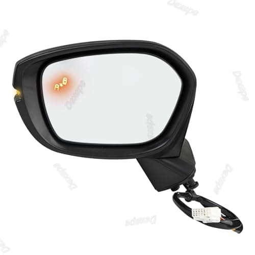 Dexepe Driver Side Mirror Assembly Compatible with Honda Civic TouringSport 20222025 Heated with Blind Spot Monitor Turn Signal Power Adjustable Glass Replace 76258T20A31 HO1320352 8Pin Left