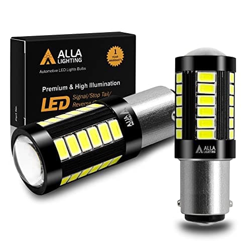 Alla Lighting 2800lm BAY15D Base 7528 1157 LED Bulbs, 6000K Xenon White Turn Signal/Brake Tail Lights Bulbs Xtreme Super Bright 5730 33-SMD 12V Lamps 3496 2357 2057 1034 198