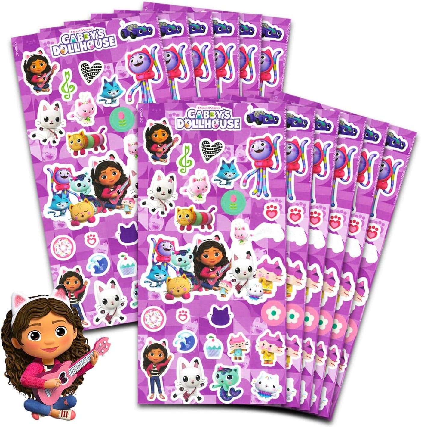 Gabbys Dollhouse Party Favors for Girls Bundle 12 Pack Gabbys Dollhouse Sticker Sheets for Kids Birthday Party Goodie Bags Gabbys Dollhouse Party Supplies Set
