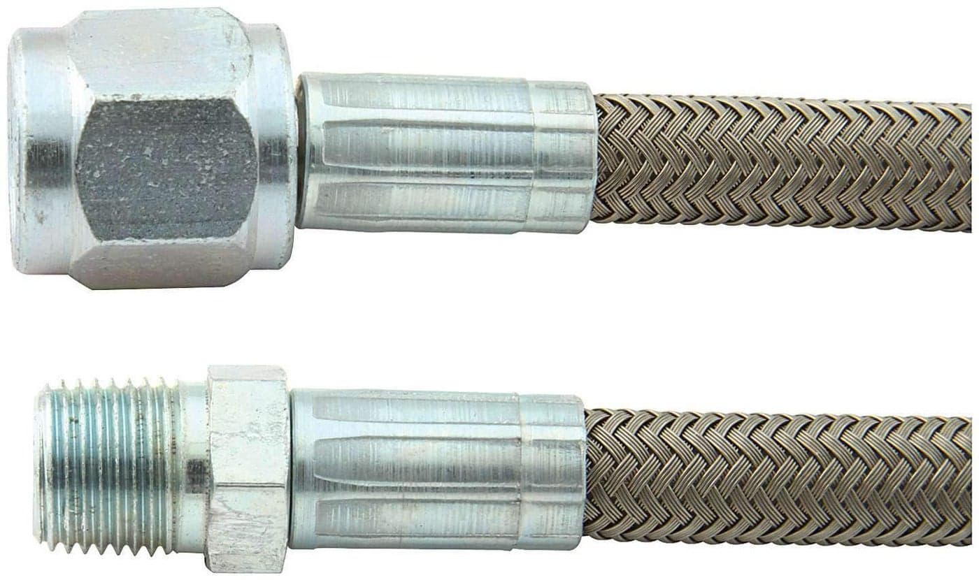 Allstar Performance ALL46420-18 18" 4 Braided Steel Lines with 1/8" NPT, Gray