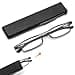 REAVEE Folding Reading Glasses for Men Women Ultra Thin Blue Light Blocking Anti UVEyestrain Computer TR90 Slim Foldable Portable Readers with Compact Flat Case Grey 30