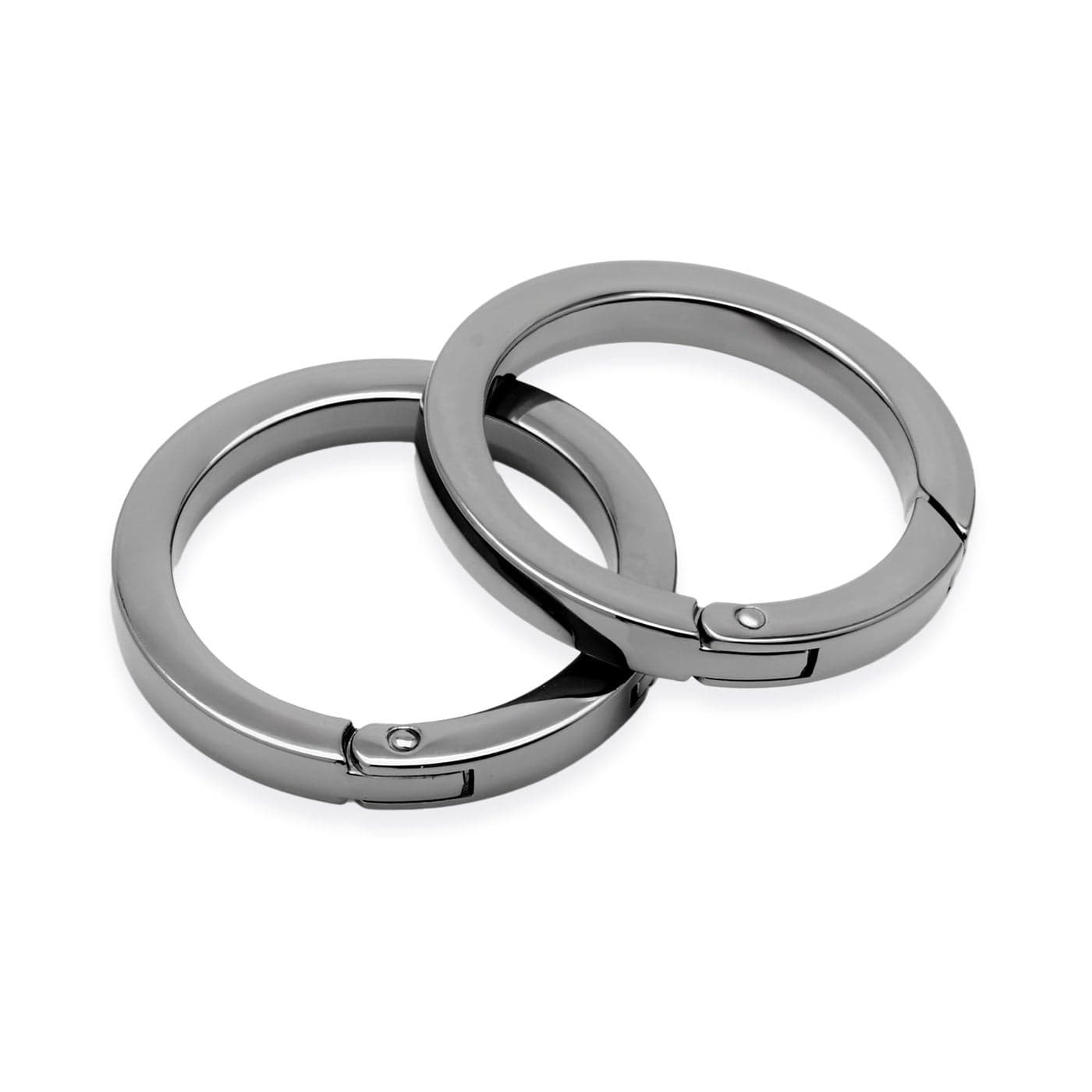 CRAFTMEMORE Metal O Ring Spring Opening Purse Making Snap AngleEdge ORings Clip Key Ring Holder 2pcs SCOF 1 12 Inch Gunmetal