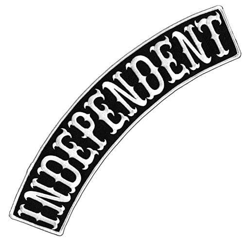 VEGASBEE® Independent Patch Embroidered TOP Rocker Biker Jacket Rider Vest Size XL 13" USA (Black-White)