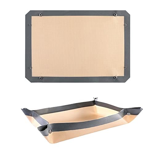 CANDeal 1 PC Silicone Fiber Baking Mat with Buckle No Leak Non Stick Corners Snap Together to Form Leakproof Baking Tray Oven Liner 12x82 inch30x21cm