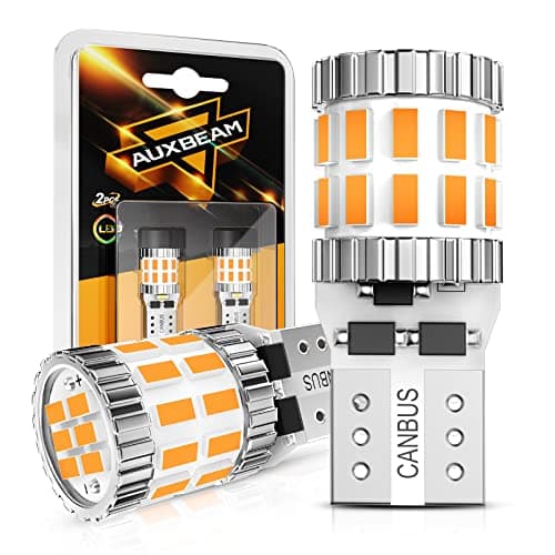 Auxbeam Upgraded 194 LED Bulbs Amber Yellow,400% Brighter Extremely Bright Canbus Error Free 168 2825 T10 W5W LED Light Bulbs for License Plate Lights Interior Lights Dome Map Light, 30-SMD, 2PCS