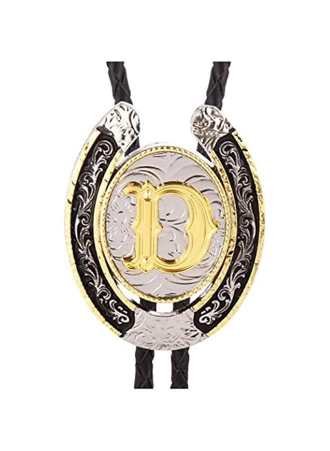 Bolo Tie for Men- Golden Initial Letter ABCDMJR to Z Western Cowboy Bolo Tie for Women